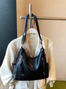 Fashionable Versatile Diagonal Shoulder Bag, 2025 New Tote Bag, Niche Brand Large Capacity Handbag For Commuting