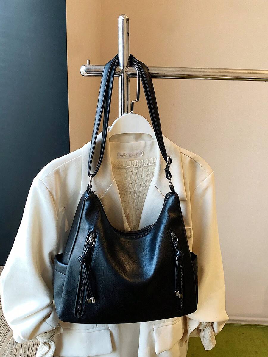 Fashionable Versatile Diagonal Shoulder Bag, 2025 New Tote Bag, Niche Brand Large Capacity Handbag For Commuting