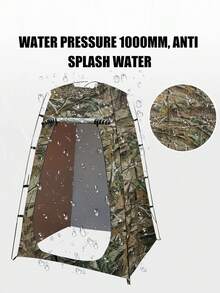 1pc Camouflage Warm Waterproof Tent, Windproof Rainproof Portable Foldable Changing/Shower Tent, Suitable For Home Bathing, Outdoor Hiking, Sanitation Cleaning, Autumn/Winter - Multicolor - View 2