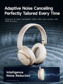 Picun NC60 PRO Over-Ear Wireless Headphones With Active Noise Cancelling, Deep Bass, Hi-Res Stereo Sound, Lightweight Foldable Design For Travel & Office