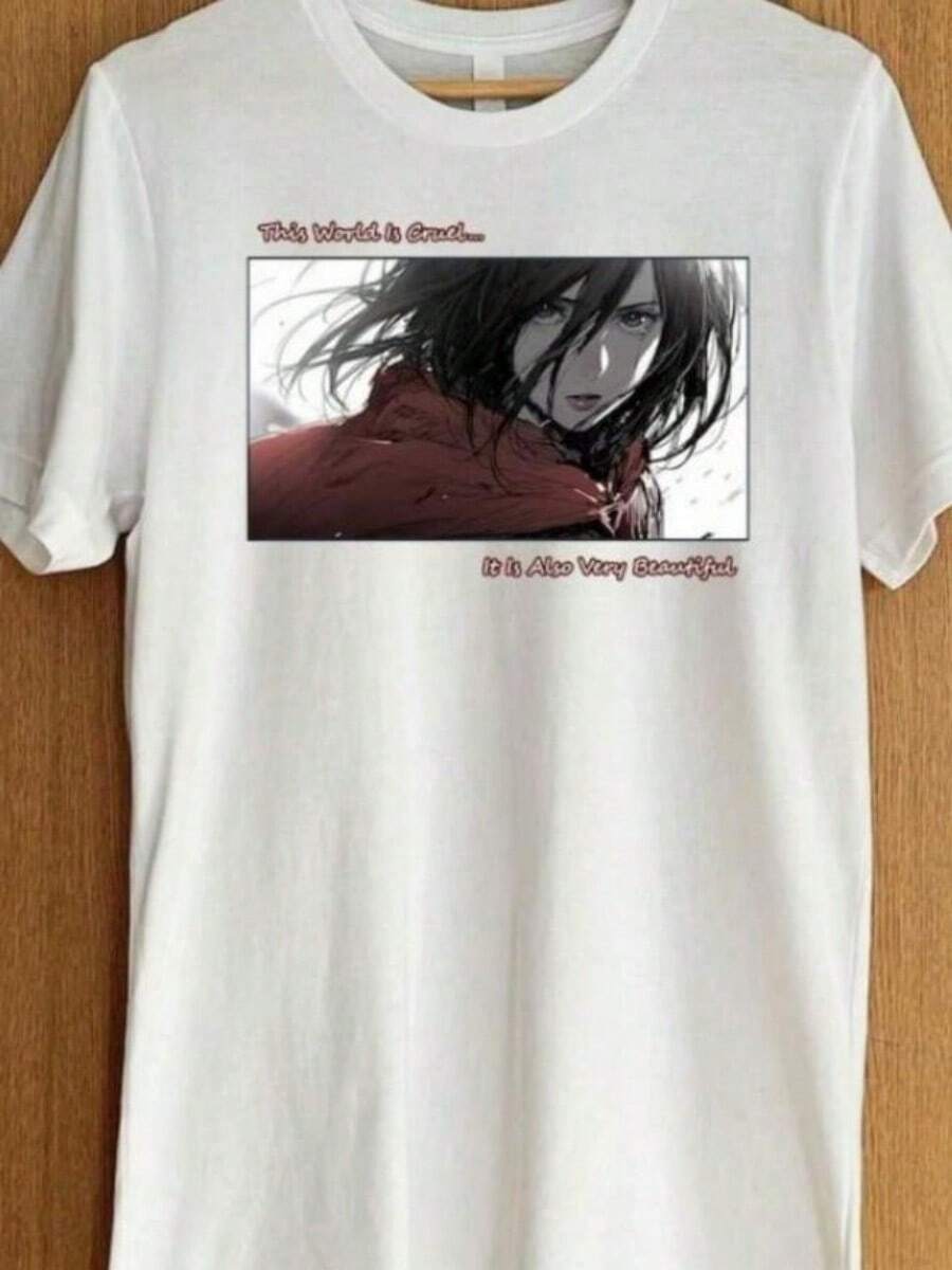 COOL SUMMER Ackerman Shirt, Attack On Titanss T-Shirt, Anime Clothing, Shingeki No Kyojin TShirt, Anime AOT Clothing, AOT Merchandise - trắng - Xem 1