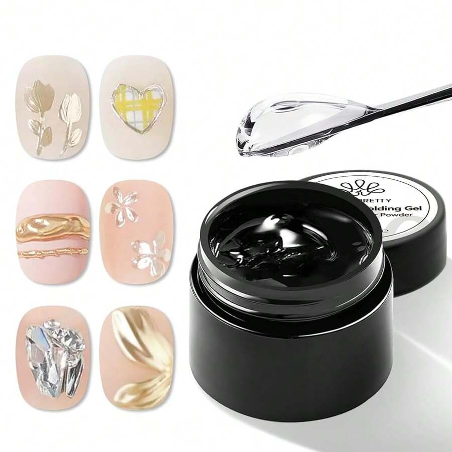 BORN PRETTY 3D Sculpting Gel For Nail Art,No Wipe Semi-Solid Modeling Gel For Rubbing Chrome Nail Powder, Sticking Rhinestones And Nail Stamping{"Color_name":"SemiSolidMoldingGel"} - 半固態成型凝膠 - 查看 1