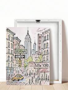 1pc Modern New York City Art Print Poster, New York Poster, Paris Art Print Poster, Feminine Wall Art, City Print, Aesthetic Wall Print, Pink Wall Art, Bedroom Decor, Living Room Decor, Office Decor, Dorm Decor,Wall Arts, Wall Decor, Home Decor, Room Decor, Canvas Wall Art, Posters, Wall Art With Frame, Optional Frame ﻿ ﻿ ﻿ ﻿