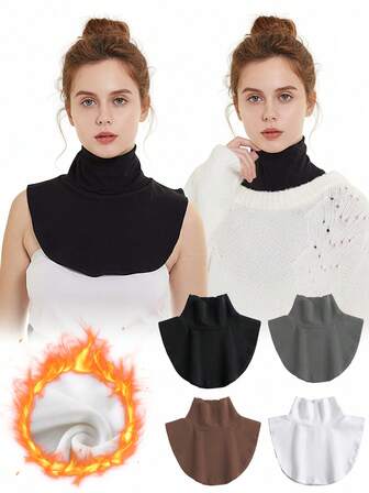 高弹力纯色高领假领，装饰领保暖衣，适合秋冬季