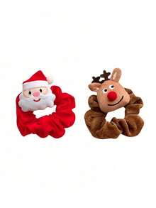 6 piezas Diademas de reno navideñas, de alta elasticidad y durables, lazos de goma lindos para muñecas, accesorios para el cabello, lazos para el cabello, accesorios navideños para el cabello, diademas navideñas, diademas navideñas, Papá Noel, diademas de reno navideñas. Diademas suaves, lazos para cola de caballo, accesorios navideños para el cabello, diademas y lazos para el cabello. Navidad