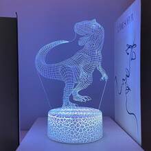 復古恐龍 3D 小夜燈，USB 供電，LED 環境燈，檯燈，床頭伴侶燈。適用於書房、臥室、客廳、遊戲室，聖誕節/新年/生日/節日禮物。 - 彩色 - 查看 11