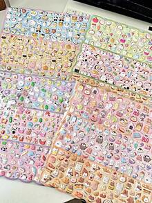Cartoon Double-Layer 3D Stickers - Bright Asymmetrical Shape Decorative Stickers Suitable For Notebooks, Water Bottles, DIY Scrapbooks, Luggage, Computers, And Phone Cases, Reusable Matte Surface, Creative , Notebook Stickers, Reusable Waterproof Self-Adhesive Cute Animal Characters, Pastel DIY Scrapbook Decorative Stickers, Creative Gifts For Journals And Planners, Cute Double-Sided Cartoon Style Stickers.