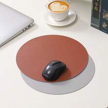 1pc Small Round Single/Double-Sided Solid Color Mouse Pad, Non-Slip Computer Office Gaming Desk Mat For Women