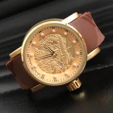 Men's Heavy Yakuza Watch Without Case, Resistant Rubber Strap - Cà phê nâu - Xem 2
