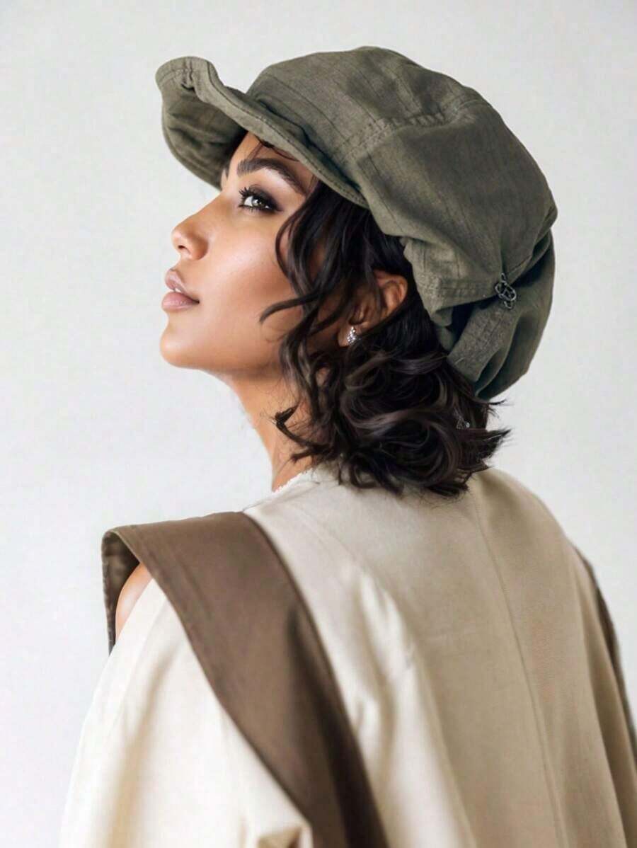 Beret Retro Artistic Style Newsboy Cap |    Large Size, Three-Dimensional, Makes The Face Look Smaller・Slouchy Style, Versatile |    Must-Have For Artistic Style Women To Go Out In Spring And Autumn Retro Wear |   New Style, Breathable Japanese Painter Hat Elements - Nhiều màu - Xem 1
