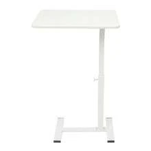 Adjustable Rolling Bed Table, Mobile Overbed Desk In White For Breakfast, Laptop, Writing & Hospital Use, Height Adjustable Bedside Tray Table - White - View 4