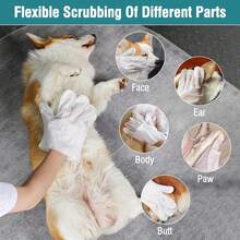 Toallitas de Guantes de Aseo para Mascotas para 10 Piezas, sin Enjuague, Toallitas de Baño para Perros y Gatos, Toallitas Desechables para Mascotas Hecho de algodón - 1 - Ver 4