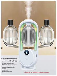 Automatic Home Fragrance Machine Essential Oil Diffuser Nebulizer Air Freshener Scent Machine For Kitchen And Toilet Deodorization Wall Mounted Aroma Diffuser Timed Essential Oil Aromatherapy Machine Rechargeable 5-Mode Bedroom Living Room Bathroom Air Freshener