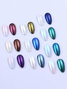 10pcs/Set Pearl Nail Powder Kit, Holographic Rainbow Glitter Powder For Nail Art And DIY Decoration, 10 Colors/Set, Nail Art Supplies, Nail Decorations, Nail Tools - 彩色 - 查看 5