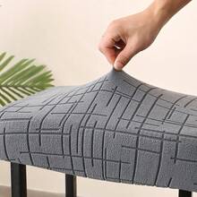 1PC Jacquard Chair Seat Cover Elastic Rectangle Bar Stool Slipcover Stretch Anti-Dirt Dining Chair Case For Kitchen Restaurant Home