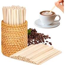 100pcs 5.5-Inch Wooden Coffee Stirrers, Long Drink Mixer Sticks For Cocktails, Hot Chocolate, Tea - Wood Color - View 13