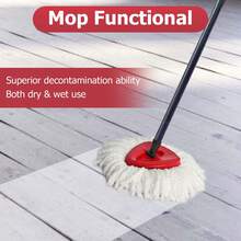 Spin Mop Replacement Head - 6 Pack EasyWring Mop Refills With Base Compatible With O-Cedar Triangle Spin Mop, Microfiber Mop Replace Head Easy Cleaning Floor Head Mop For Floor Cleaning - 白色 - 查看 5