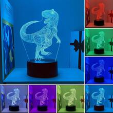 復古恐龍 3D 小夜燈，USB 供電，LED 環境燈，檯燈，床頭伴侶燈。適用於書房、臥室、客廳、遊戲室，聖誕節/新年/生日/節日禮物。 - 彩色 - 查看 10
