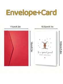 1pc Christmas Card For Friend, Merry Christmas Best Friend Card, Special Friend Greeting Card, Holiday Card For Bestie Gift