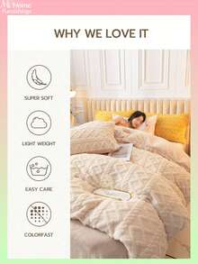 Juego de ropa de cama de 3 piezas en color marfil - 1 funda nórdica y 2 fundas de almohada, textil para el hogar suave y cómodo, disponible en varios colores, adecuado para dormitorio, dormitorio, decoración del hogar sencilla y de moda, lavable a máquina, sin relleno - Juego de funda nórdica de piel sintética/plumón, juego de funda nórdica esponjosa, 1 funda nórdica con cierre de cremallera y 2 fundas de almohada, no incluye edredón, tamaños individual, doble, king, queen