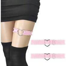 2 Pcs Adjustable Heart Shaped Garter Belts NonSlip Elastic Thigh Garters For Women Lace Design Perfect For Parties#SSDD B BJNHMJ