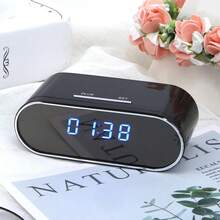1080P HD Digital Desktop Clock Indoor Security Camera With 2.4G WiFi Remote Live Viewing, Digital Display, Night Vision, Surveillance Camera, Loop Recording, Suitable For Home, Office, And Store Monitoring, Comes With 32GB SD Card - Black - View 2