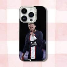 Custodia per telefono compatibile con Neymar, in bianco opaco, antiurto, compatibile con modelli 16, 15, 14, 13, 12, 11, Pro, XS, Max, Plus, Mini, SE e modelli Galaxy S17, S17 Pro, S17 Pro Max