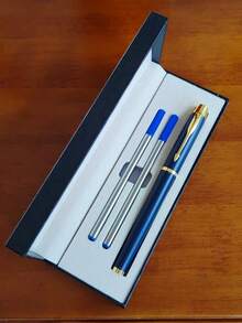 [Customized] Personalized Engraved Metal Business Office Ball Pen Gift Set With Refill, 2pcs, High Quality Ballpoint Pen For Daily Writing, Signature, Birthday, Father's Day, Thanksgiving, Christmas, Gift For Friends, Relatives, Leaders, Colleagues Back To School - Multicolor - View 62