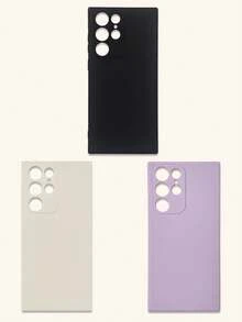 3pcs Minimalist Solid Color Phone Cases, Elegant, Simple, Black, Beige, Purple Phone Cases, Affordable Price, Suitable For All Ages And Genders, Compatible With IPhone & Galaxy, Case Compatible With Iphone 17 Pro Max, Covers, Cute Phone Case, Phone 11/12/13/13 Pro Max/14/14 Pro Max/15/15 Pro Max/16/16 Pro Max, Galaxy - Multicolor - View 19