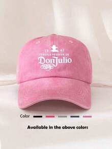1pc Unisex Letter Print "DONJULIO" Decorative Vintage Washed Baseball Cap, Trucker Cap, Dad Hat, Suitable For Outdoor, Travel, Hiking, Beach - 風格 a - 查看 1