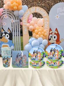 Đồ dùng trang trí tiệc sinh nhật Bluey, Hoạt hình trang trí tiệc cho chó - Trang trí tiệc sinh nhật theo chủ đề Once Đồ dùng tiệc, Bối cảnh tiệc sinh nhật theo chủ đề Once - Nhiều màu - Xem 4