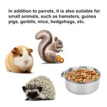 Bird Feeding Dish Cups 3 Pack Parrot Food Bowl Cage With Clamp Holder Stainless Steel Birdcage Coop Water Feeder For Cockatiel Conure Budgies Parakeet Macaw Finches Lovebirds Small Animal (S+M+L){"Size_name":"S+M+L"} - S+M+L - 查看 6