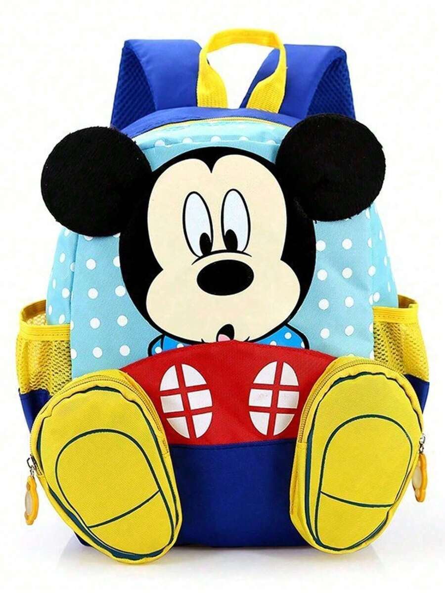Mickey Cute Mickey Mouse Cartoon Backpack Boys And Girls Burden-Reducing Spine Protector Student Bag Cross-Border Versatile School Bag