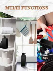 1 Stück Haustier Kunststoff Lotion Duschgel Spender Pumpflasche, schwarze Badezimmer Dekoration, geeignet für Herbst, Rückkehr zur Schule Saison - Schwarz - Übersicht 4