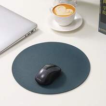 1pc Small Round Single/Double-Sided Solid Color Mouse Pad, Non-Slip Computer Office Gaming Desk Mat For Women