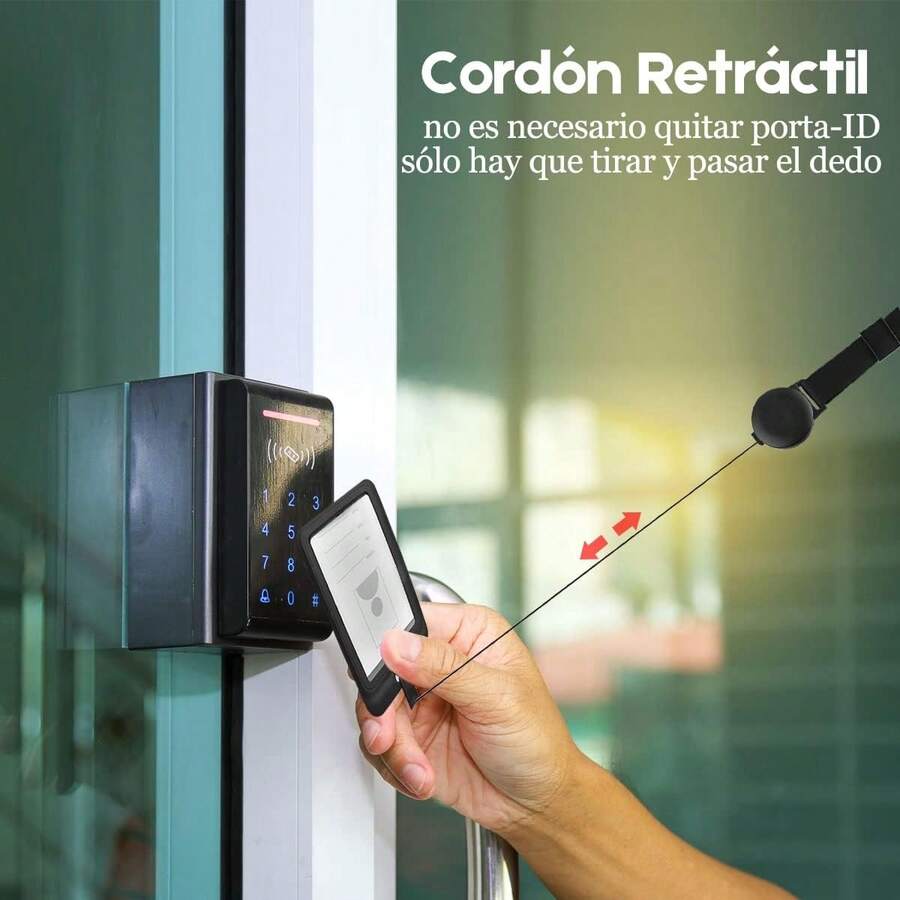 OUPEI - Porta Gafete de Retráctil Vertical [2 Piezas], Porta Credencial Gafete con Cordón para Hombr y Mujer, Gafete para Oficina Negocios Exposición Útiles Escolares y Trabajo - 1 - Ver 1