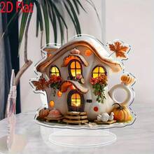 ديكور منزل اليقطين بطراز بوهيمي - من الاكريليك، مناسب للعرض على المكتب في المنزل أو المكتب أو المقهى - ديكور مثالي للخريف وعيد الشكر