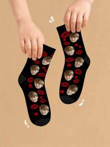 1 Pair Customizable Children's Socks - Personalized With Your Photo, Colorful And Fun Kids Socks, Suitable For Boys And Girls, Fits Children Aged 6-10, Soft And Comfortable Material With Elastic Cuffs, Perfect For Everyday Wear - Multicolor - View 8