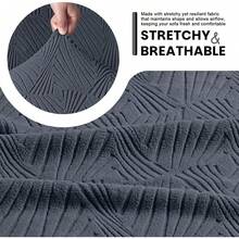 VANSOFY Recliner Couch Cover, 8-Pieces Stretch Recliner Sofa Cover Soft Jacquard Reclining Slipcover Furniture Protector With Elastic Bottom For Kid, Pets(3 Seat,Gray)