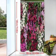 Water-Resistant Floral Shower Curtain, All-Season Knit Weave Polyester Bathroom Decor With Plant Theme, Digital Print Flower Garden Design, Machine Washable With Hooks Included Christmas Decor