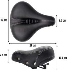 ALTREGO Asiento Bicicleta Prostático, Ancho y Muy Cómodo, Incluye Broche - Negro - Ver 2