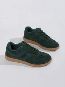 女士透气休闲平底运动鞋 - 綠色 - 查看 5