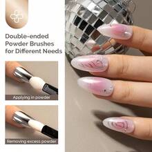 MelodySusie 2Pcs Chrome Nail Powder For Gel Nails,Metallic Mirror Effect Pigment Stylish And Technological Fine Glitter For Home DIY Salon Use{"Color_name":"SilverandChampagneGold"} - 銀色和香檳金色 - 查看 6