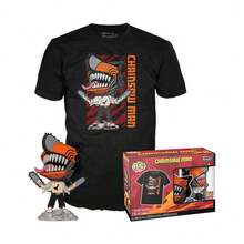 FUNKO Pop! & tee: CSM -  Leaping - Large - T-Shirt, Maglietta - Abbigliamento con personaggio in vinile da collezione - Idea regalo - Giocattoli e maglietta a maniche corte per adulti e uomini - nero - Visualizzare 2