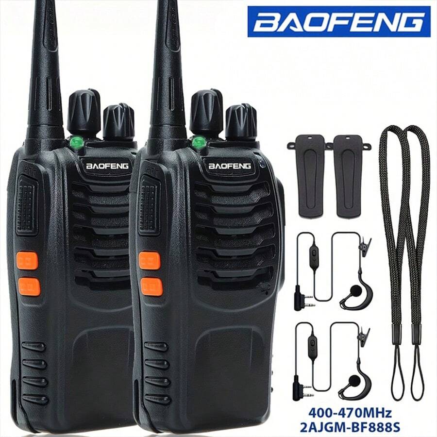 2入組Baofeng BF 888S UhF 400-470MHz 888s長距離雙向對講機，獵獸酒店專用 - 2件裝 - 查看 1