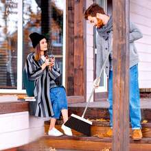 A Versatile Upright Set! A Two-In-One Broom And Dustpan Combo With An Extended Handle. Easily Cleans Tile Crevices And Corners, Perfect For Kitchens, Balconies, And More. - trái cam - Xem 3