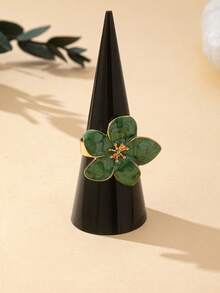1 pieza Anillo de flor esmaltado ajustable para mujer, de moda y elegante, adecuado para uso diario - flores - Ver 8