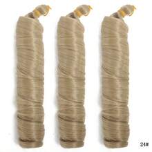 3 包 22 英寸独立包装合成法式卷发松散波浪钩针假发适用于女性日常生活 - 彩色 - 查看 8