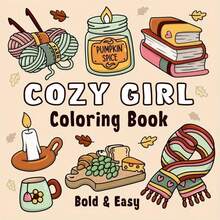1 Cozy Girl Coloring Book - 22 Pages, Thick & Upgrade, Stress-Relief & Mood-Enhancing Adult Coloring Book With Autumn & Fall Themes, Perfect For Family Gatherings & Holidays, Festive Gift Idea, Holiday Coloring Book | Autumnal Design | Detailed Line Art, Adult Coloring Book - Multicolor - View 12