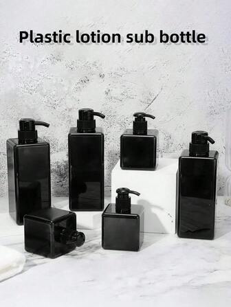 1个宠物塑料乳液沐浴露按压瓶，黑色，家居浴室装饰，适合秋季和开学季